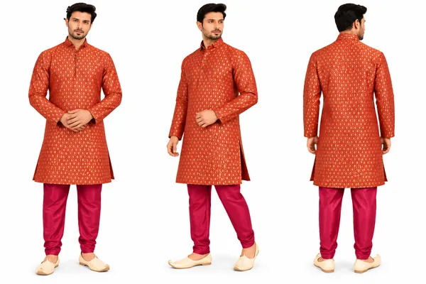 Mehandi_Printed_Kurta_Pajama_Set_for_Men