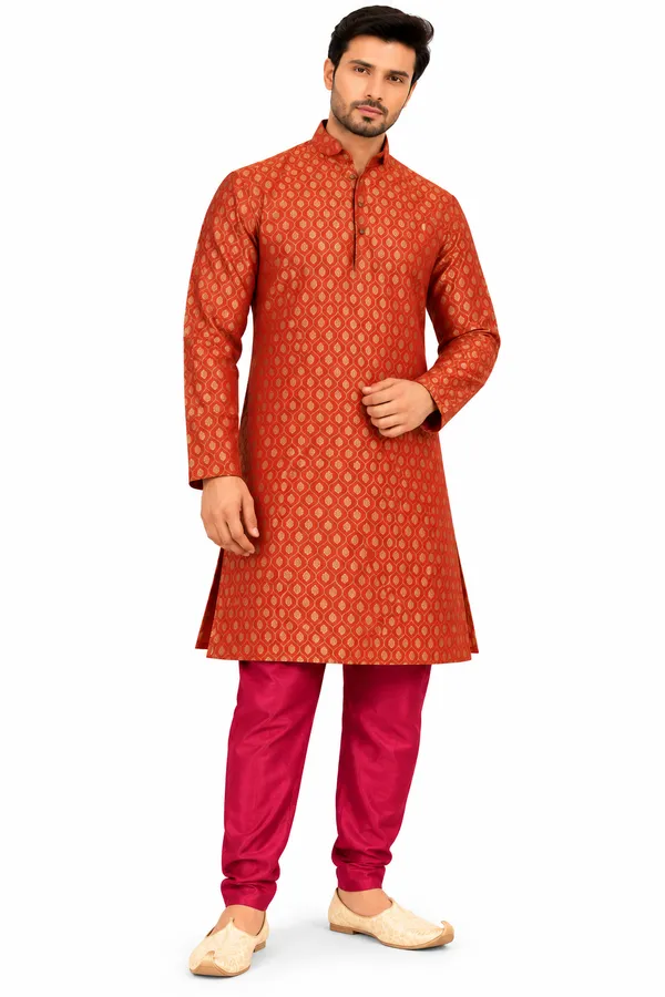Mehandi_Printed_Kurta_Pajama_Set_for_Men