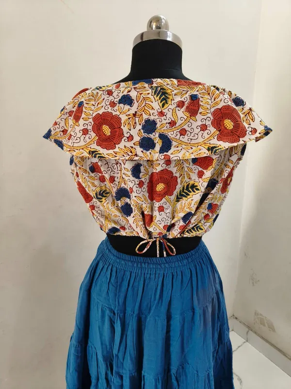 Bohemian_Cotton_Floral_Top_&_Long_Skirt_Set_Beach_Party_Wear