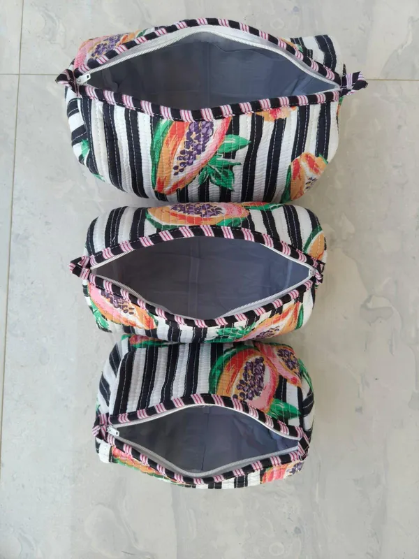 Cotton_Quilted_Toiletry_Bag_&_Travel_Cosmetic_Case_Set_Of_3_Stylish_Makeup_Organizer