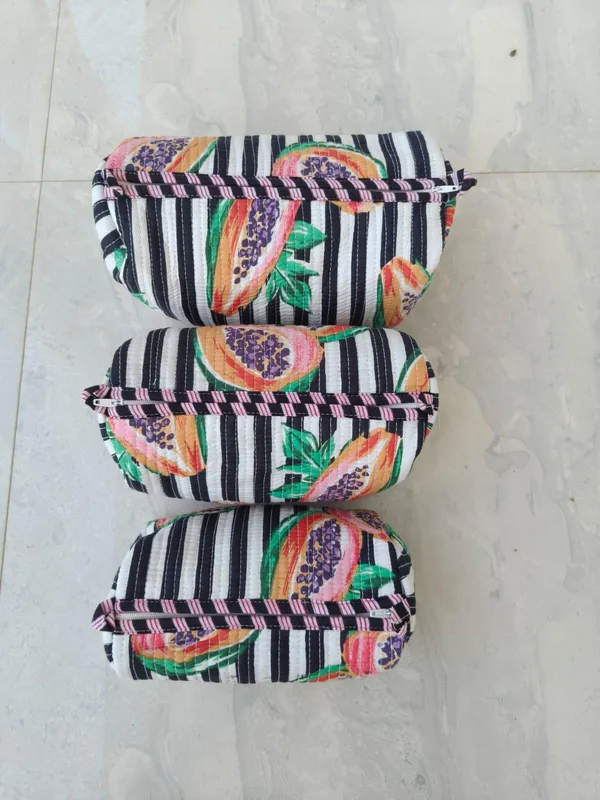 Cotton_Quilted_Toiletry_Bag_&_Travel_Cosmetic_Case_Set_Of_3_Stylish_Makeup_Organizer