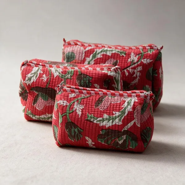 Women_Cosmetic_Organizer_Set_Of_3_Quilted_Cotton_Beauty_Storage_Pouch_Water_Resistant
