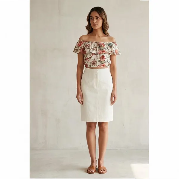 Bohemian_Floral_Printed_Cotton_Flared_Neck_Design_Women_Short_Top_For_Daily_Wear