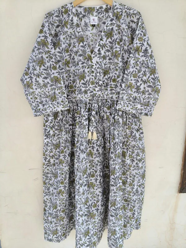 100%_Cotton_Floral_Maxi_Dress_Boho_Fit_And_Flare_Beach_Party_Wear