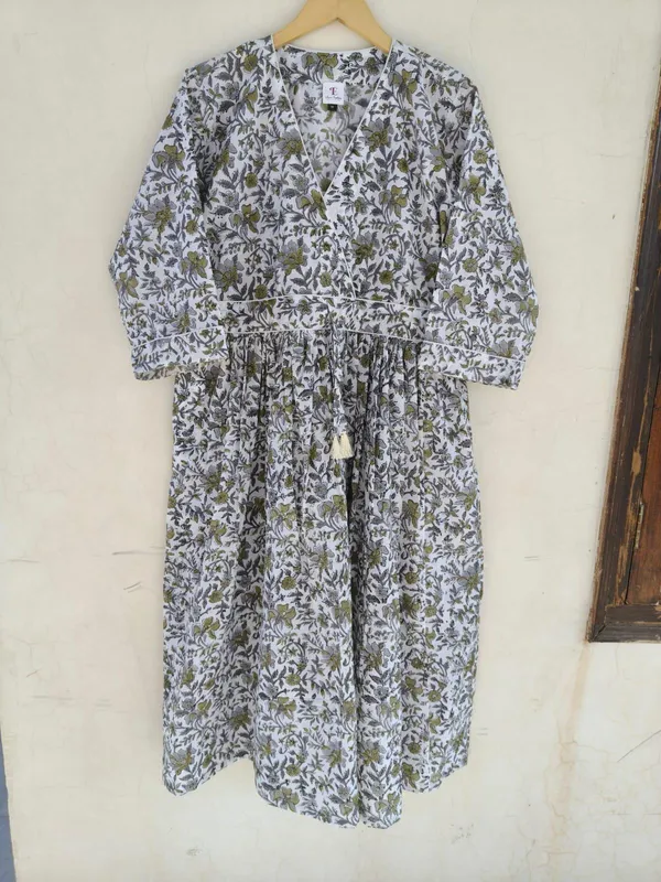 100%_Cotton_Floral_Maxi_Dress_Boho_Fit_And_Flare_Beach_Party_Wear