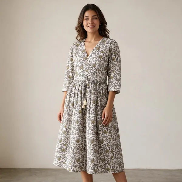 100%_Cotton_Floral_Maxi_Dress_Boho_Fit_And_Flare_Beach_Party_Wear