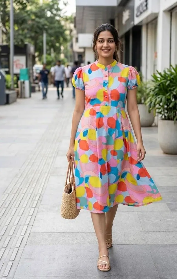 Cotton_Boho_Multicolor_Maxi_Dress_For_Women_Fancy_Sleeve_Fit_&_Flare_Summer_Partywear