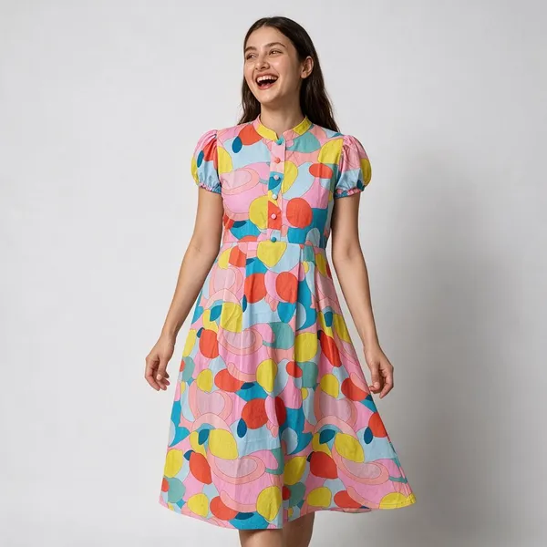 Cotton_Boho_Multicolor_Maxi_Dress_For_Women_Fancy_Sleeve_Fit_&_Flare_Summer_Partywear