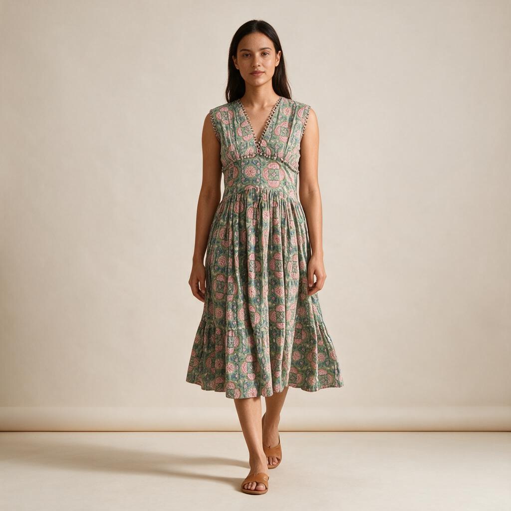 Bohemian_Floral_Cotton_Maxi_Dress_Fancy_V-Neck_Fit_&_Flare_Summer_Casual_Wear