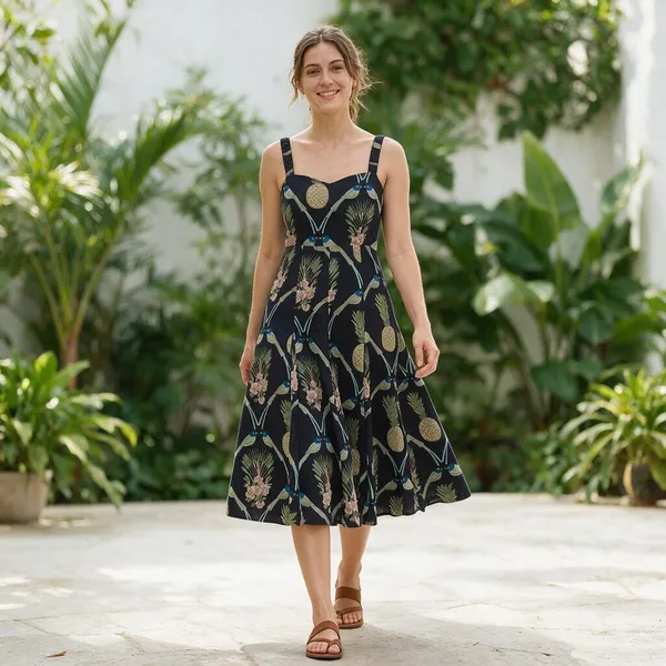 Designer_Bohemian_Maxi_Dress_Pure_Cotton_Floral_Printed_Fit_And_Flare_Comfortable_Casual_Outfits