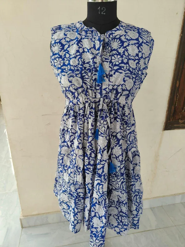 100%_Cotton_Bohemian_Floral_Maxi_Dress_Fit_And_Flare_Sleeveless_Summer_Casual_Wear