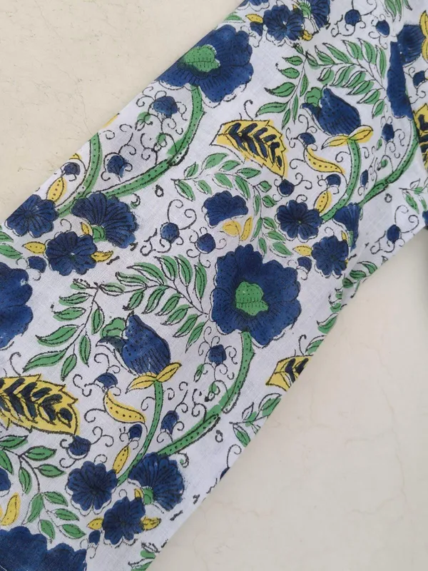Boho_Floral_Cotton_Maxi_Dress_3/4_Sleeves_Summer_Casual_Wear_&_Beach_Wear