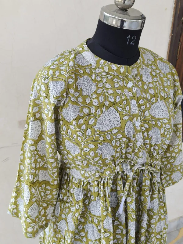 Elegant_And_Stylish_Cotton_Maxi_Dress_Boho_Floral_Fit_&_Flare_(3/4_Sleeve)