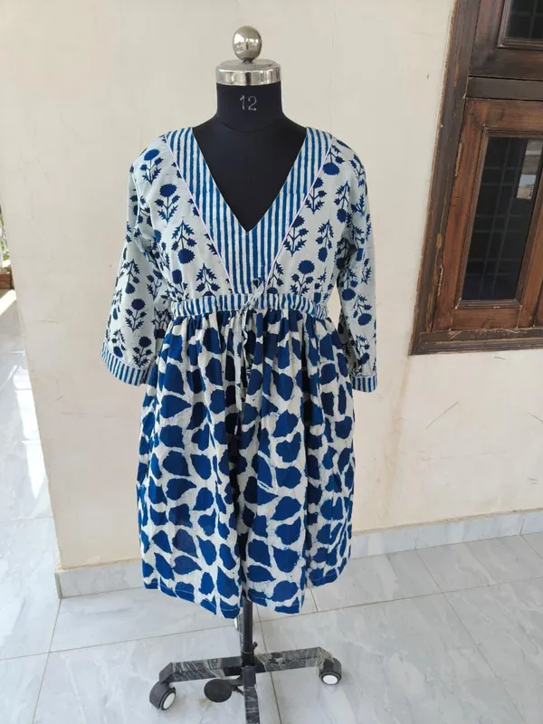 Bohemian_Floral_Cotton_Maxi_Dress_3/4_Sleeve_Relaxed_Fit_Summer_Style