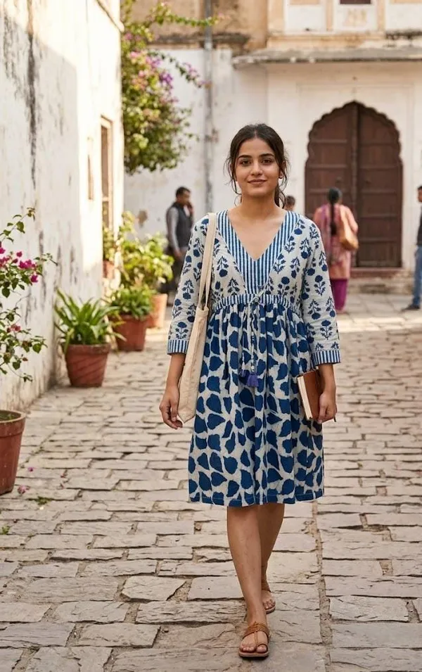 Bohemian_Floral_Cotton_Maxi_Dress_3/4_Sleeve_Relaxed_Fit_Summer_Style