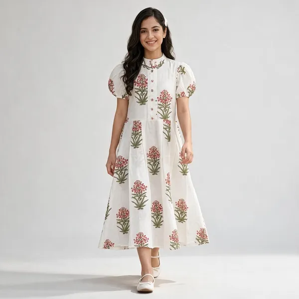Bohemian_Floral_Printed_Maxi_Dress_With_Fancy_Sleeve_Fit_And_Flare_Comfortable_Daily_Wear