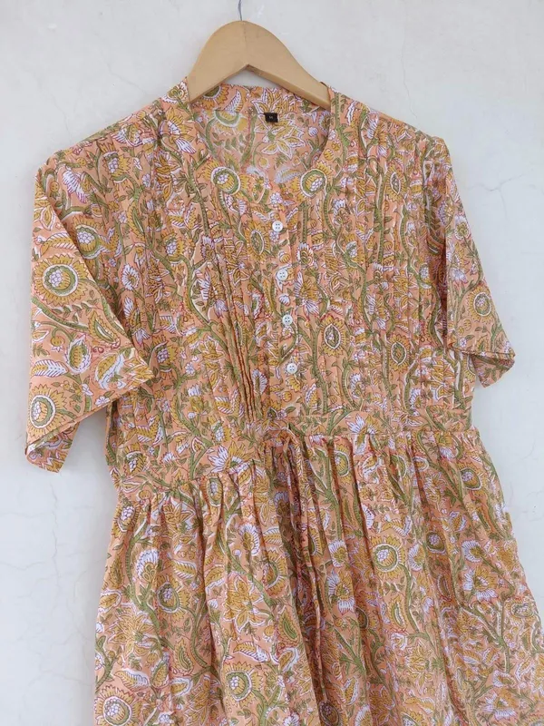 Cotton_Floral_Printed_Women_Maxi_Dress_Comfortable_&_Wrinkle_Free_Fit_And_Flare_For_Beachwear