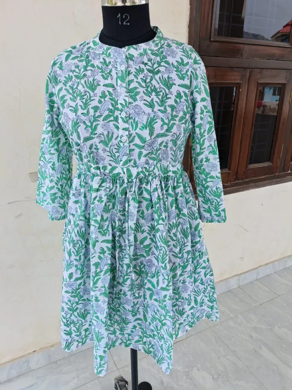 Comfortable_Cotton_Summer_Floral_Printed_Fit_And_Flare_Boho_Short_Maxi_Dress