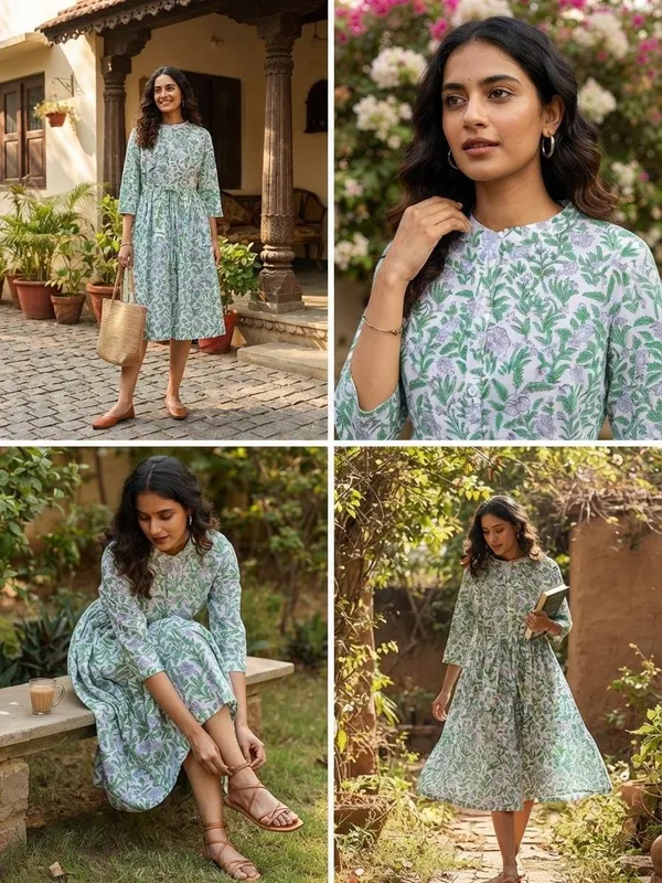 Comfortable_Cotton_Summer_Floral_Printed_Fit_And_Flare_Boho_Short_Maxi_Dress