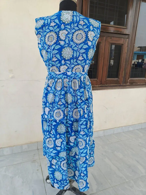 100%_Cotton_Floral_Maxi_Dress_Boho_Fit_And_Flare_Summer_Beach