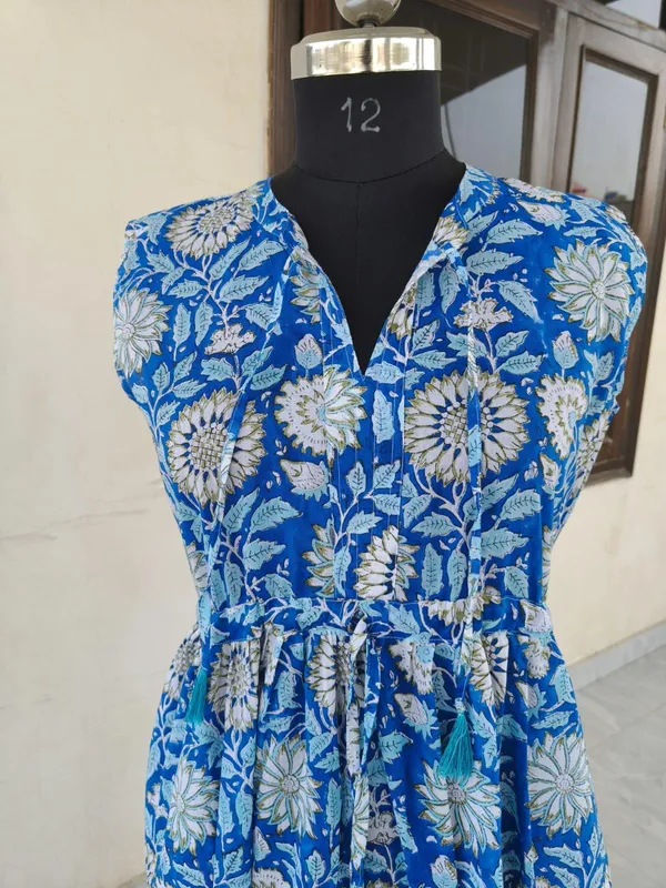 100%_Cotton_Floral_Maxi_Dress_Boho_Fit_And_Flare_Summer_Beach
