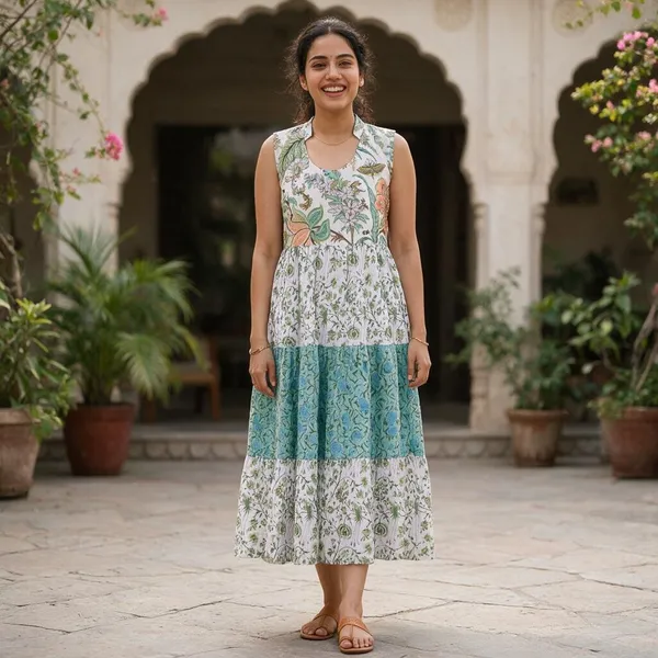 Bohemian_Floral_Cotton_Maxi_Dress_Comfortable_Fit_And_Flare_Beach_Party_Wear