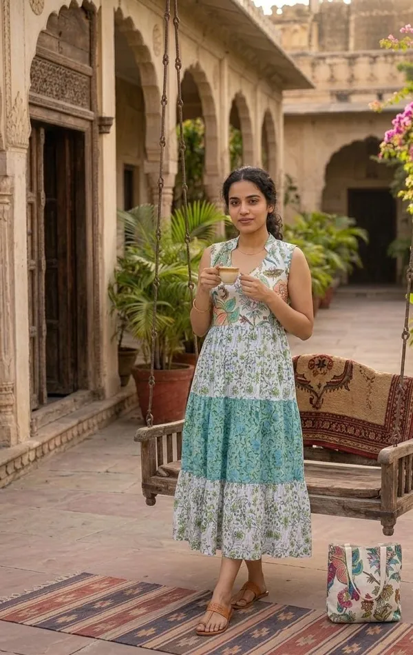Bohemian_Floral_Cotton_Maxi_Dress_Comfortable_Fit_And_Flare_Beach_Party_Wear