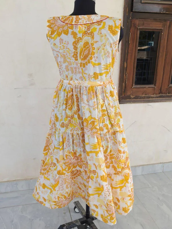 100%_Cotton_Floral_Printed_Maxi_Dress_Bohemian_Fit_And_Flare_Summer_Beach