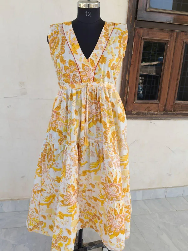 100%_Cotton_Floral_Printed_Maxi_Dress_Bohemian_Fit_And_Flare_Summer_Beach