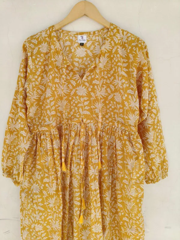 100%_Cotton_Floral_Maxi_Dress_Bohemian_Fit_And_Flare_Beach_Style