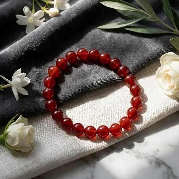 Red_Jade_Quartz_Polished_Bead_Bracelet