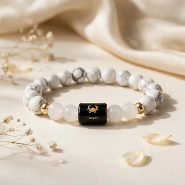 White_Howlite_Milky_Quartz_Cancer_Zodiac_Bracelet_For_Unisex