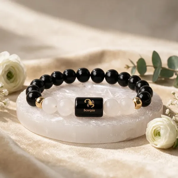 Black_Obsidian_Milky_Quartz_Scorpio_Zodiac_Bead_Bracelet