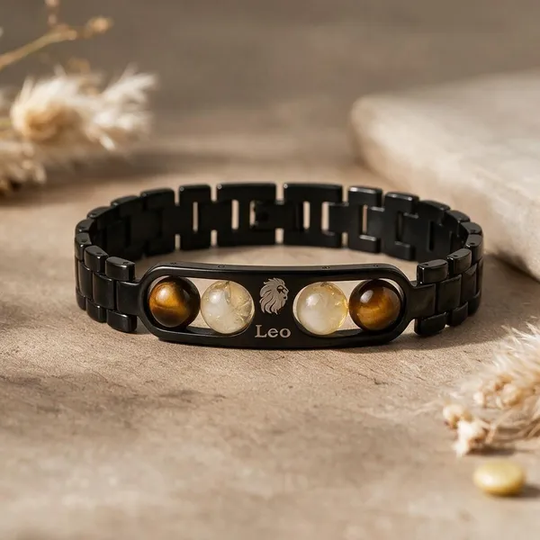 Black_Yellow_Gemstone_Leo_Zodiac_Bracelet_For_Unisex