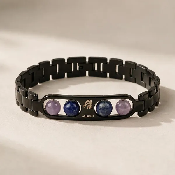 Black_Purple_Amethyst_Lapis_Lazuli_Aquarius_Zodiac_Bracelet
