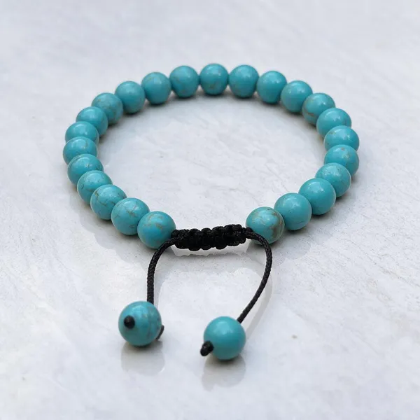 Turquoise_Blue_Magnesite_Stretch_Beaded_Bracelet