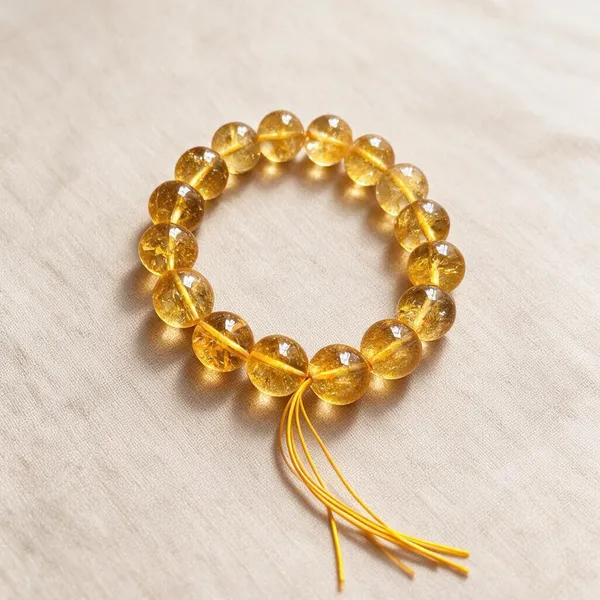 Golden_Yellow_Gemstone_Stretch_Beaded_Bracelet