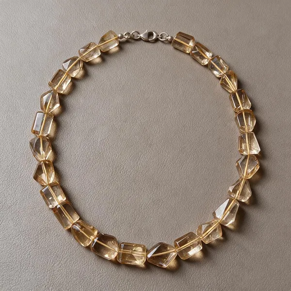 Yellow_Citrine_Faceted_Nugget_Bead_Silver_Lock_Necklace
