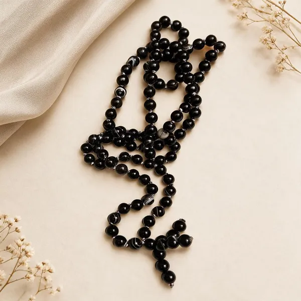 Black_White_Agate_8Mm_Smooth_Round_Mala_Prayer_Beads