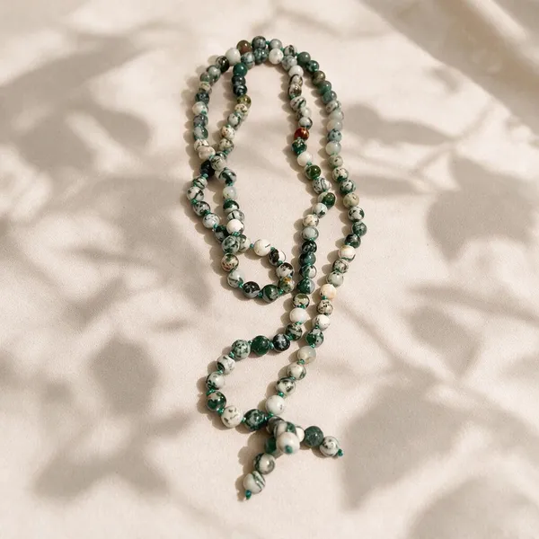 Green_White_Tree_Agate_108_Bead_Japa_Mala_Prayer_Necklace