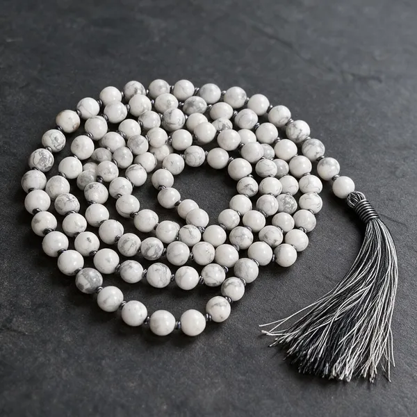 White_Howlite_108_Bead_8Mm_Hand-Knotted_Japa_Mala_Necklace