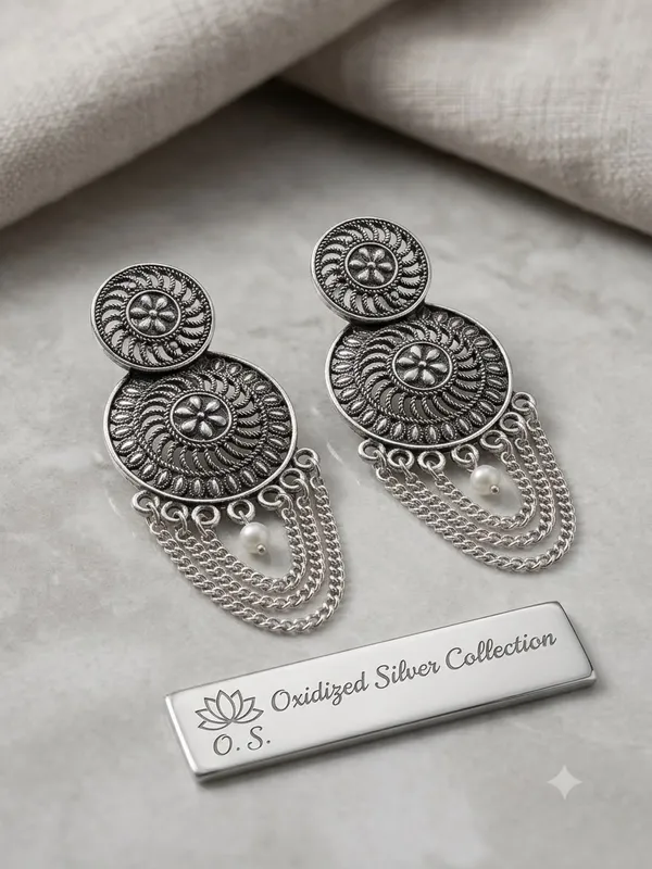 Silver_Oxidized_Floral_Chandelier_Earrings_for_Women_Regular_use