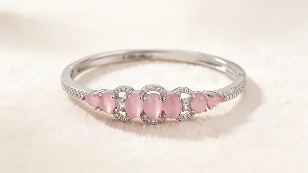 Anti_Turnish_Stainless_Steel_Silver_Tone_Pink_Stone_Bracelet_For_Women