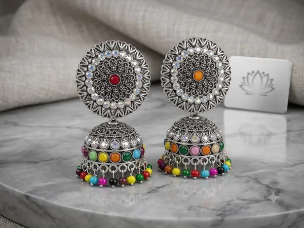 Silver_Oxidized_Jhumka_Earrings_for_Women_best_for_casual_and_celebration