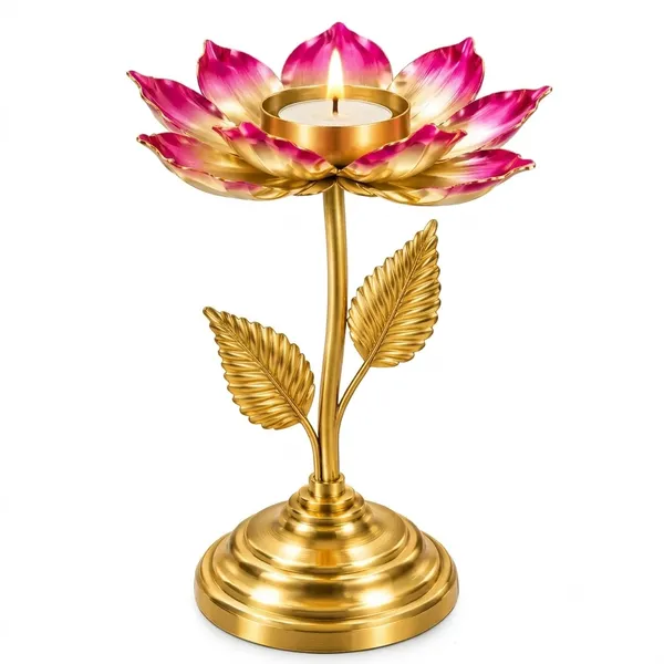 Metal_Lotus_Design_Tealight_Candle_Holder