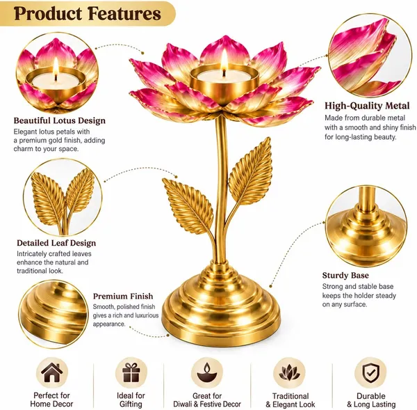 Metal_Lotus_Design_Tealight_Candle_Holder