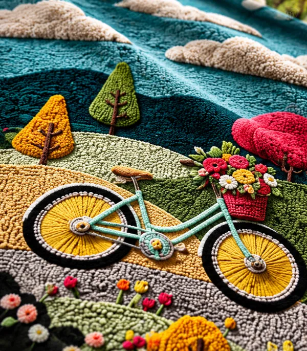Microfiber_Scenic_Bicycle_Landscape_Digital_Print_Bedsheet_With_Pillow_Covers