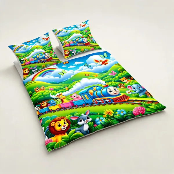 Microfiber_Kids_Cartoon_Train_Digital_Print_Bedsheet_With_Pillow_Covers