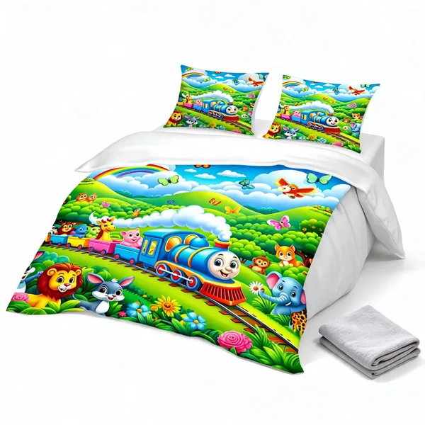 Microfiber_Kids_Cartoon_Train_Digital_Print_Bedsheet_With_Pillow_Covers