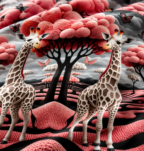 Microfiber_Digital_Giraffe_Scenic_Print_Bedsheet_With_Pillow_Covers